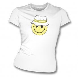 Leeds United Bucket Hat Smiley Womens Slim Fit T-Shirt