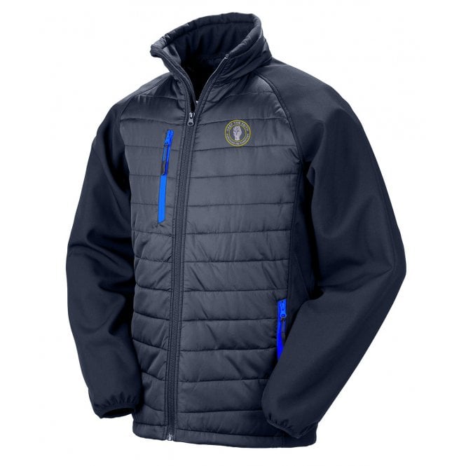 Leeds United Influenced Keep The Faith Embroidered Away Days Padded Softshell Jacket
