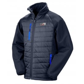 Leeds United Influenced Road Sign Embroidered Away Days Padded Softshell Jacket