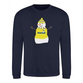Leeds United Influenced Snowman Kids Christmas Jumper