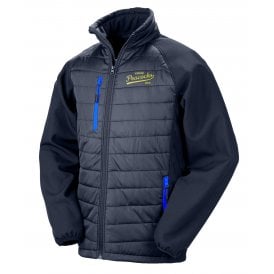 Leeds United Influenced Vintage Logo Embroidered Away Days Padded Softshell Jacket