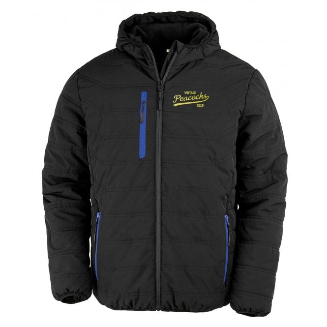 Leeds United Influenced Vintage Logo Embroidered Stadium Recycled Winter Jacket