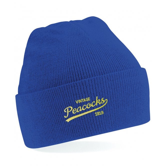 Leeds United Influenced Vintage Logo Embroidered Terrace Kids Beanie