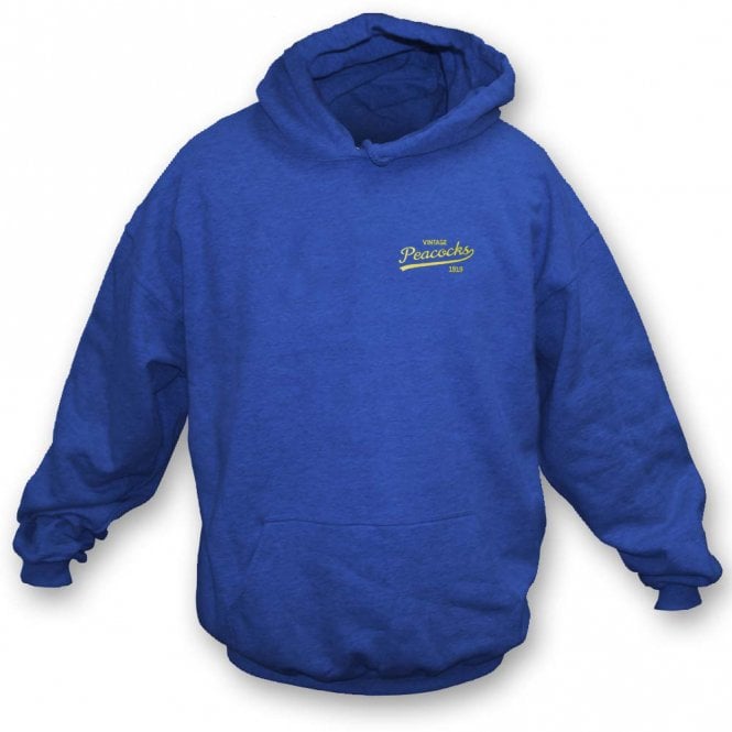 Leeds United Influenced Vintage Logo Embroidered Terrace Kids Varsity Hoodie