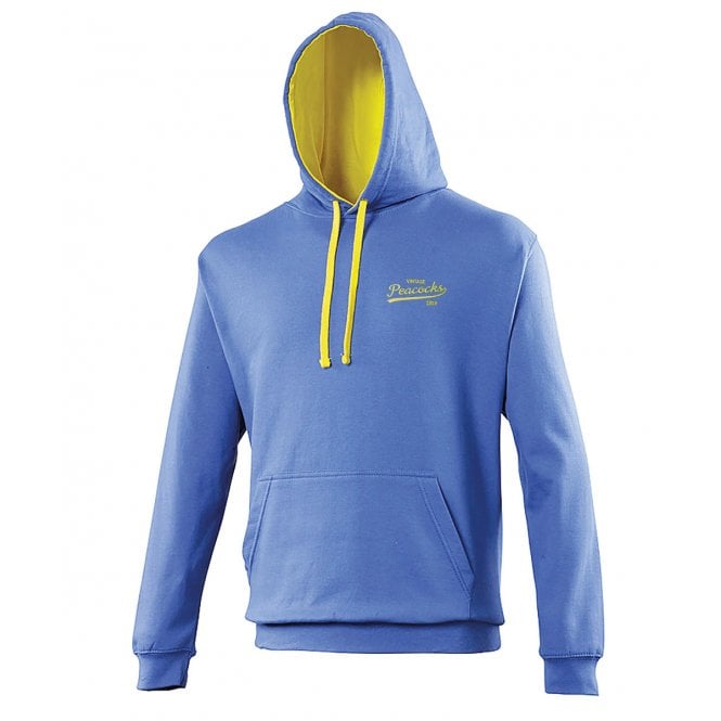 Leeds United Influenced Vintage Logo Embroidered Terrace Varsity Hoodie