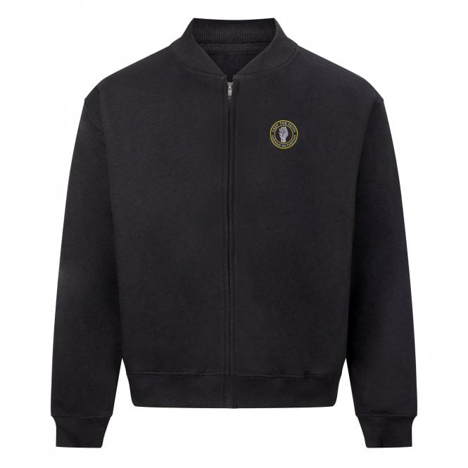 Leeds United Keep The Faith Heavyweight Embroidered Bomber Sweatshirt