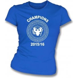 Leicester City Premier League Champions 2015/16 (Ramones Style) Womens Slim Fit T-Shirt