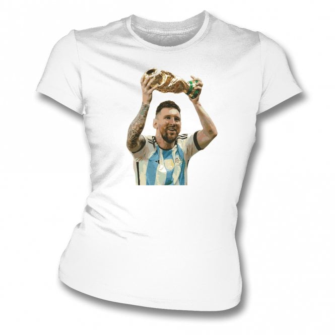 Lionel Messi World Cup Art Print Womens Slim Fit T-Shirt