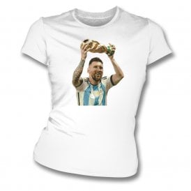 Lionel Messi World Cup Art Print Womens Slim Fit T-Shirt