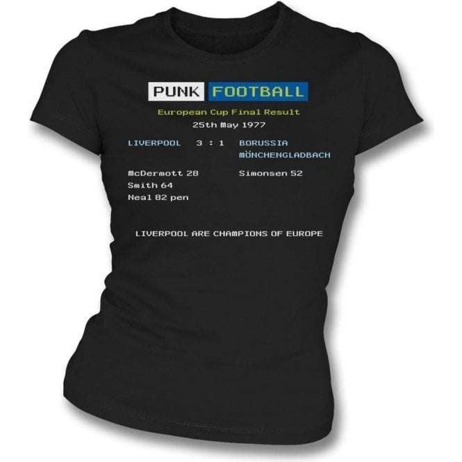 Liverpool 1977 Ceefax Womens Slim Fit T-Shirt
