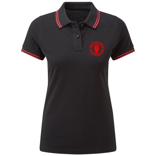 Liverpool Influenced Keep The Faith Embroidered Terrace Womens Polo Shirt