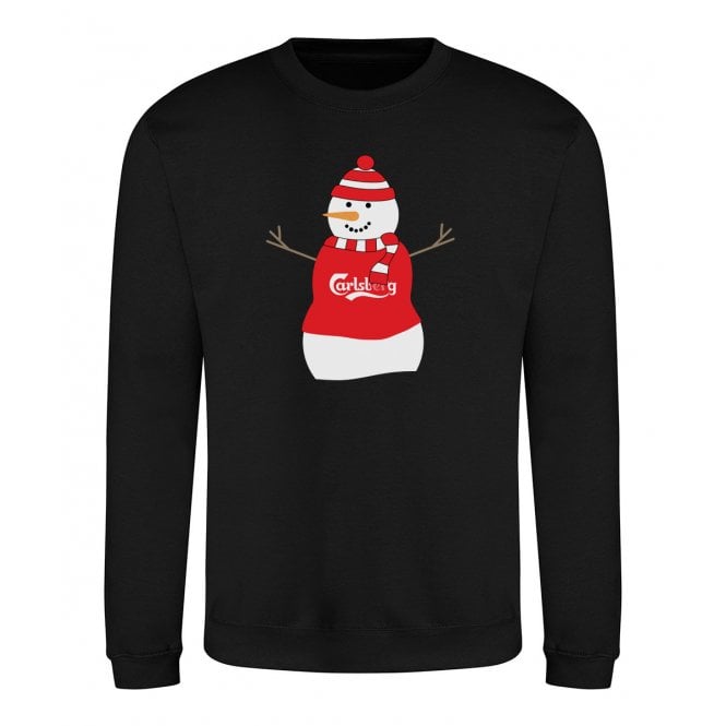 Liverpool Influenced Snowman Kids Christmas Jumper