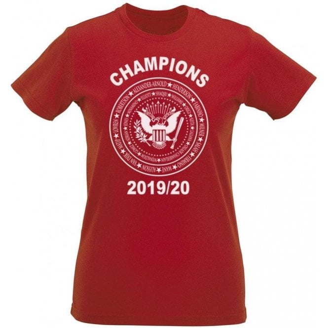 Liverpool Premier League Champions 2019/20 (Ramones Style) Womens Slim Fit T-Shirt