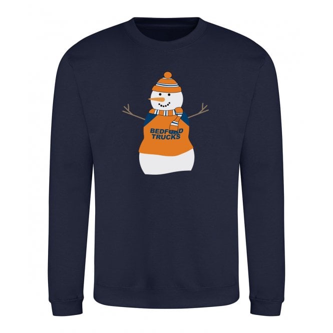 Luton Town Influenced Snowman Kids Christmas Jumper