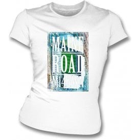 Maine Road M14 7WN (Manchester City) Women's Slim Fit T-shirt