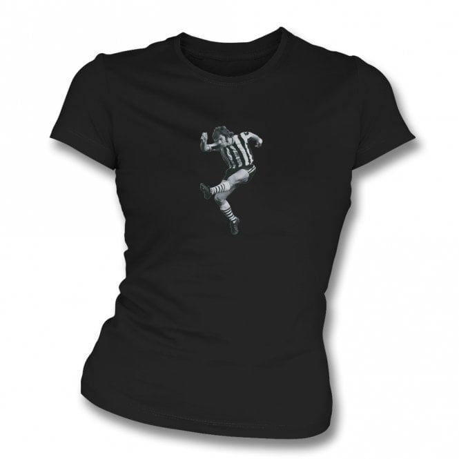 Malcolm Macdonald "Supermac" Art Print (Newcastle United) Womens Slim Fit T-Shirt