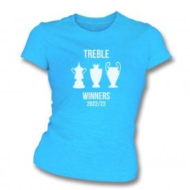 Man City Treble Winners 2022/23 Womens Slim Fit T-Shirt
