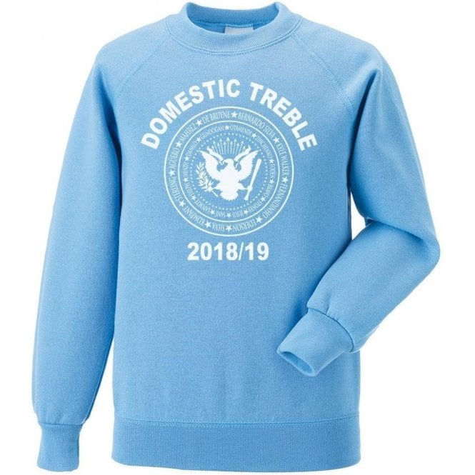 Manchester City Domestic Treble 2018/19 (Ramones Style) Kids Sweatshirt