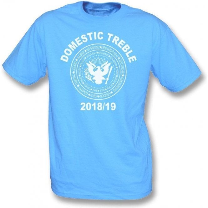 Manchester City Domestic Treble 2018/19 (Ramones Style) Kids T-Shirt