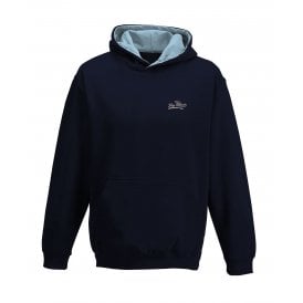 Manchester City Influenced Vintage Logo Embroidered Terrace Kids Varsity Hoodie