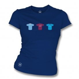 Manchester City Retro Football Kits (True Colours Collab) Organic Womens Slim Fit T-Shirt