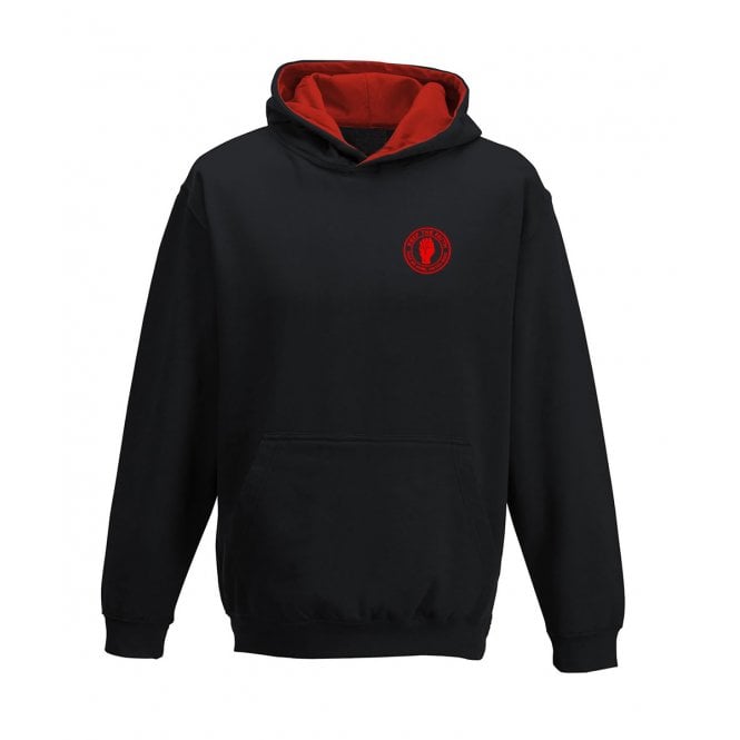 Manchester United Influenced Keep The Faith Embroidered Terrace Kids Varsity Hoodie