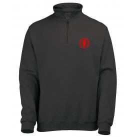 Manchester United Influenced Keep The Faith Embroidered Terrace Quarter Zip Sweatshirt
