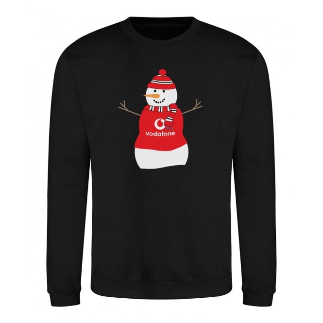 Manchester United Influenced Snowman Kids Christmas Jumper