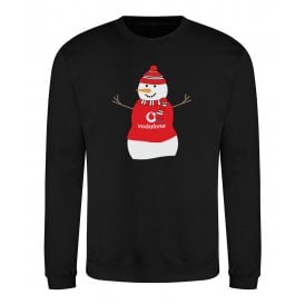 Manchester United Influenced Snowman Kids Christmas Jumper