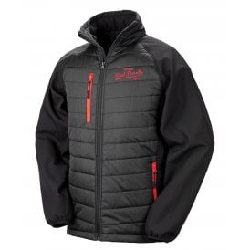 Manchester United Influenced Vintage Logo Embroidered Away Days Padded Softshell Jacket