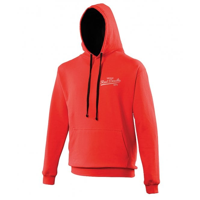 Manchester United Influenced Vintage Logo Embroidered Terrace Varsity Hoodie