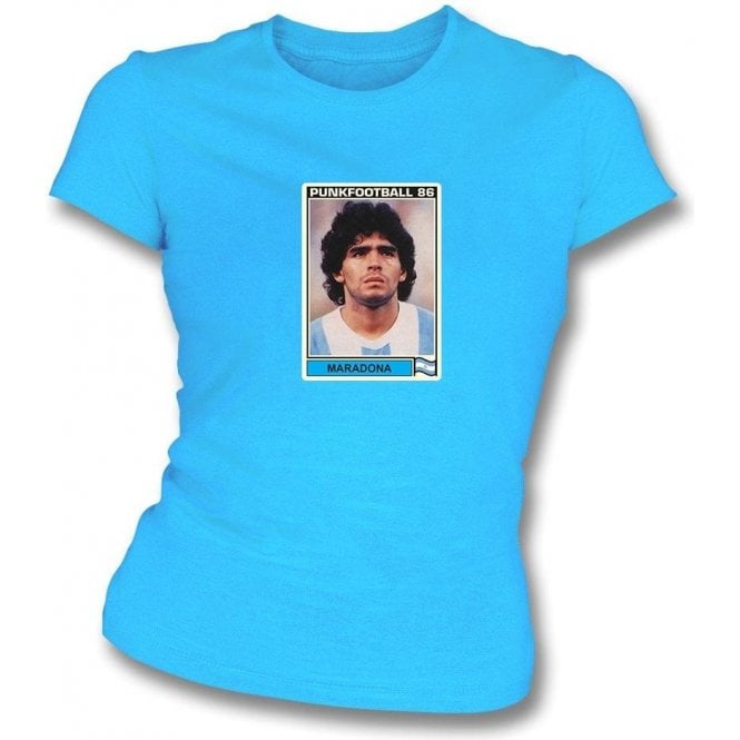Maradona 1986 (Argentina) Football Sticker Womens Slim Fit T-Shirt