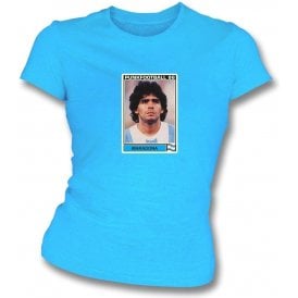 Maradona 1986 (Argentina) Football Sticker Womens Slim Fit T-Shirt