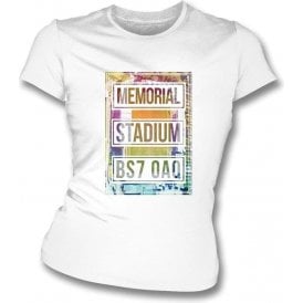 Memorial Stadium BS7 OAQ (Bristol Rovers) Women's Slim Fit T-shirt