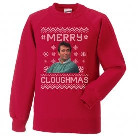 Merry Cloughmas (Brian Clough) Red Kids Christmas Jumper