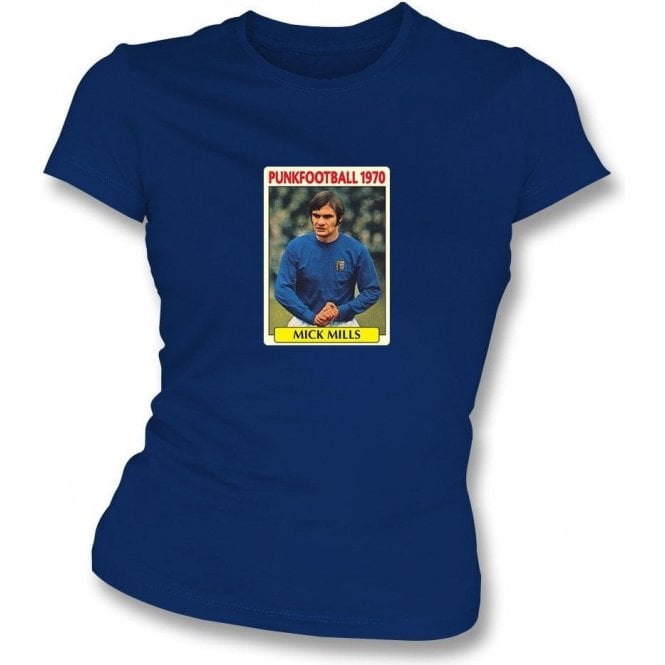 Mick Mills 1970 (Ipswich Town) Navy Women's Slimfit T-Shirt