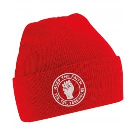 Middlesbrough Influenced Keep The Faith Logo Embroidered Terrace Kids Beanie