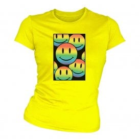 Multicoloured Smileys Womens Slim Fit T-Shirt