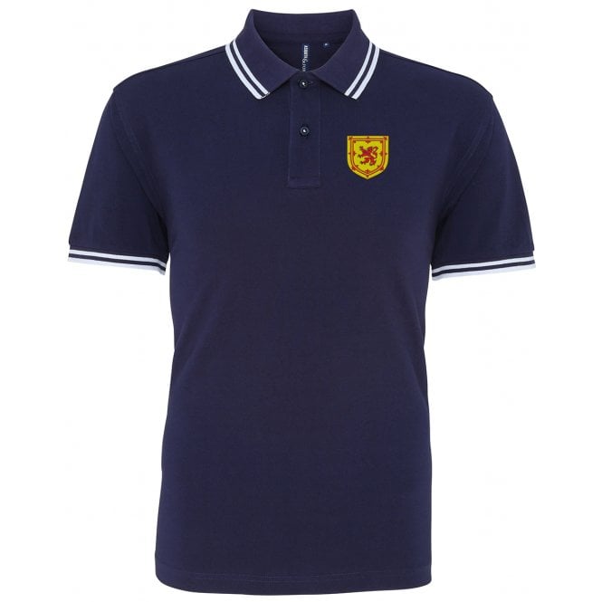 National Scottish Flag Embroidered Left Breast Logo Polo Shirt