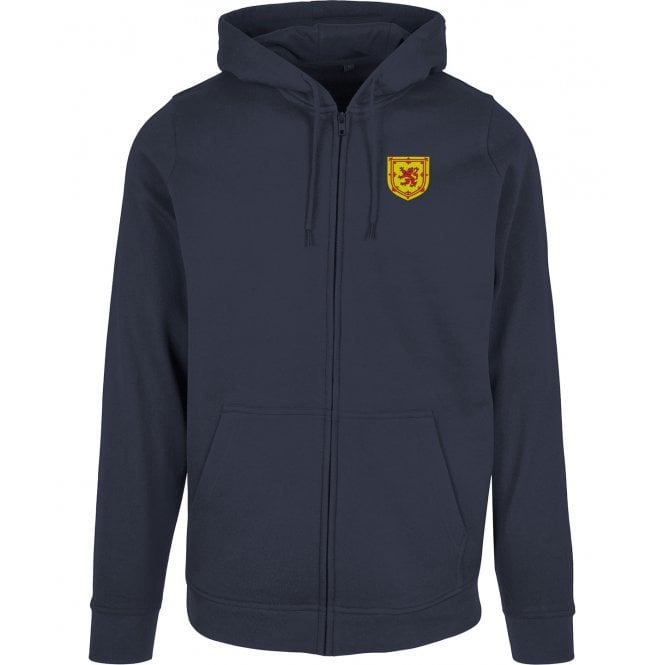 National Scottish Flag Embroidered Left Breast Logo Zip Hooded Sweatshirt