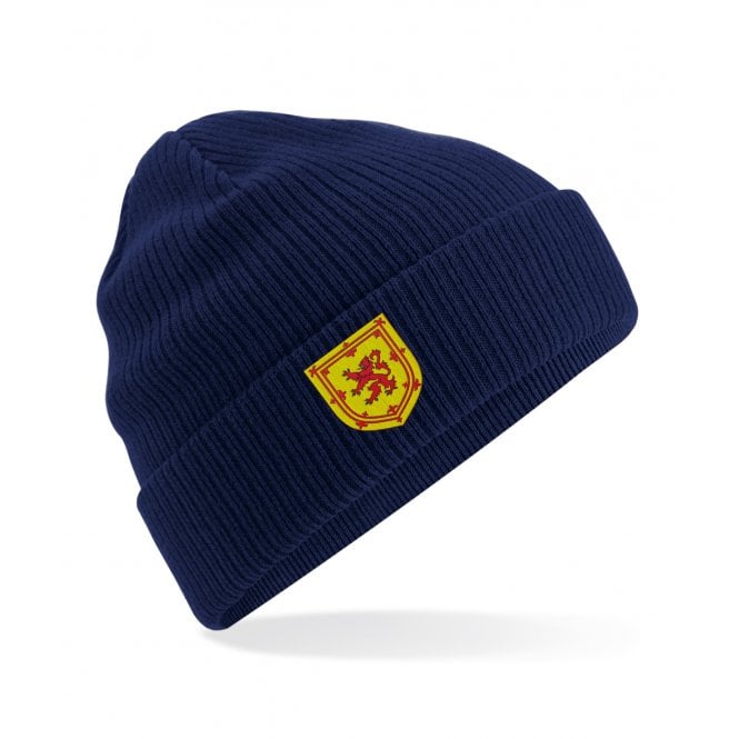 National Scottish Flag Embroidered Organic Cotton Beanie