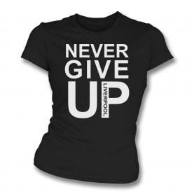 Never Give Up (As Worn By Mo Salah) Organic Womens Slim Fit T-Shirt