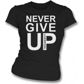 Never Give Up (As Worn By Mo Salah) Womens Slim Fit T-Shirt