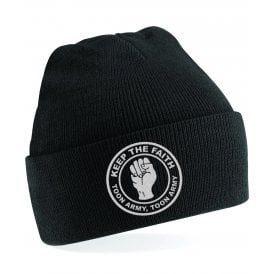 Newcastle United Influenced Keep The Faith Logo Embroidered Terrace Kids Beanie
