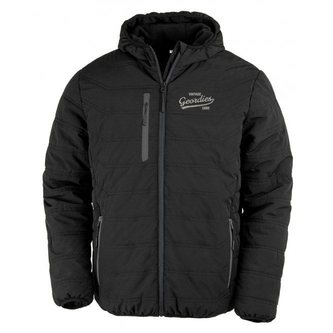 Newcastle United Influenced Vintage Logo Embroidered Stadium Recycled Winter Jacket