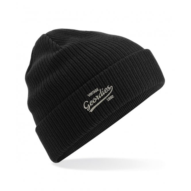 Newcastle United Influenced Vintage Logo Embroidered Terrace Organic Cotton Beanie
