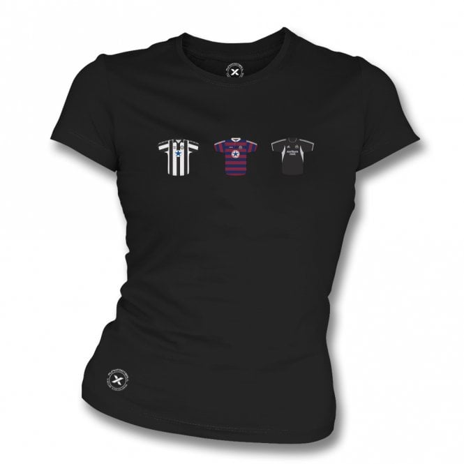 Newcastle United Retro Football Kits (True Colours Collab) Organic Womens Slim Fit T-Shirt