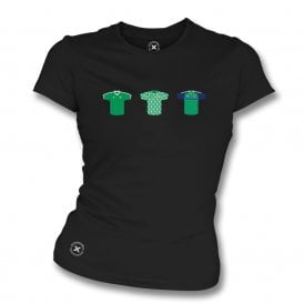 Northern Ireland Retro Football Kits (True Colours Collab) Organic Womens Slim Fit T-Shirt