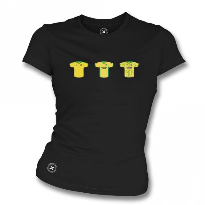 Norwich City Retro Football Kits (True Colours Collab) Organic Womens Slim Fit T-Shirt