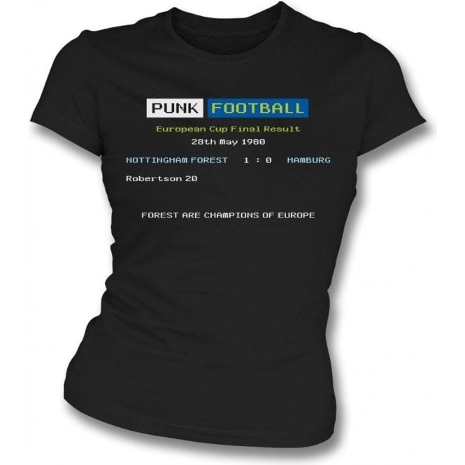 Nottingham Forest 1980 Ceefax Womens Slim Fit T-Shirt